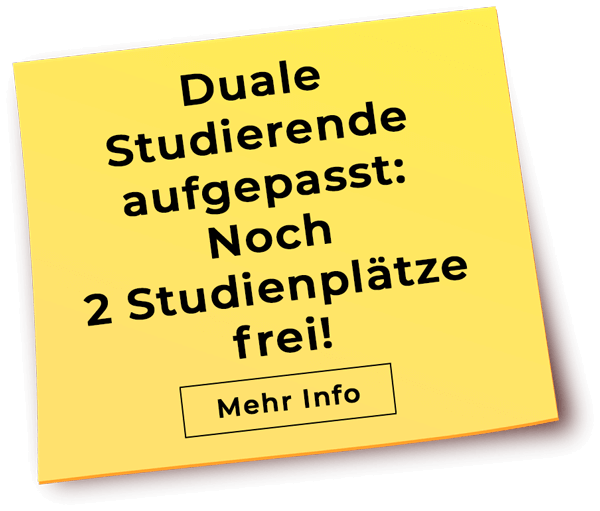 Duale Studierende aufgepasst: Noch 2 Studienplätze frei!